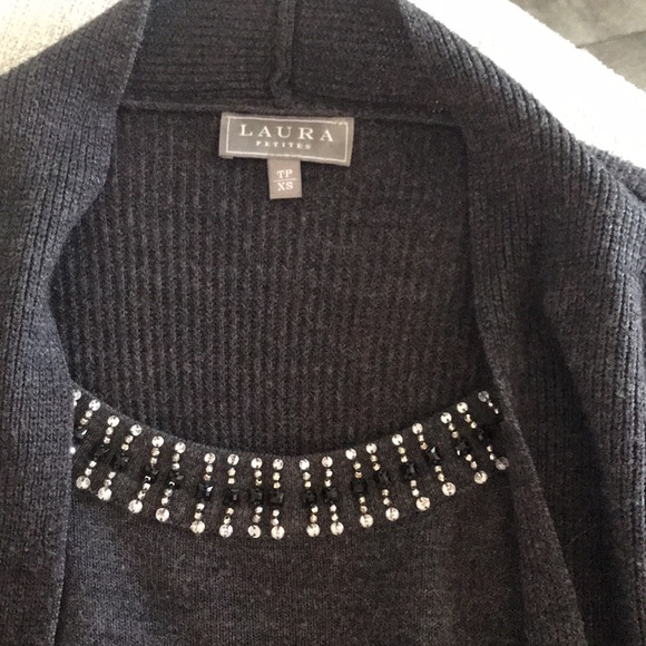 Laura Petites XS Studded Cardigan Sweater - Picture 3 of 6